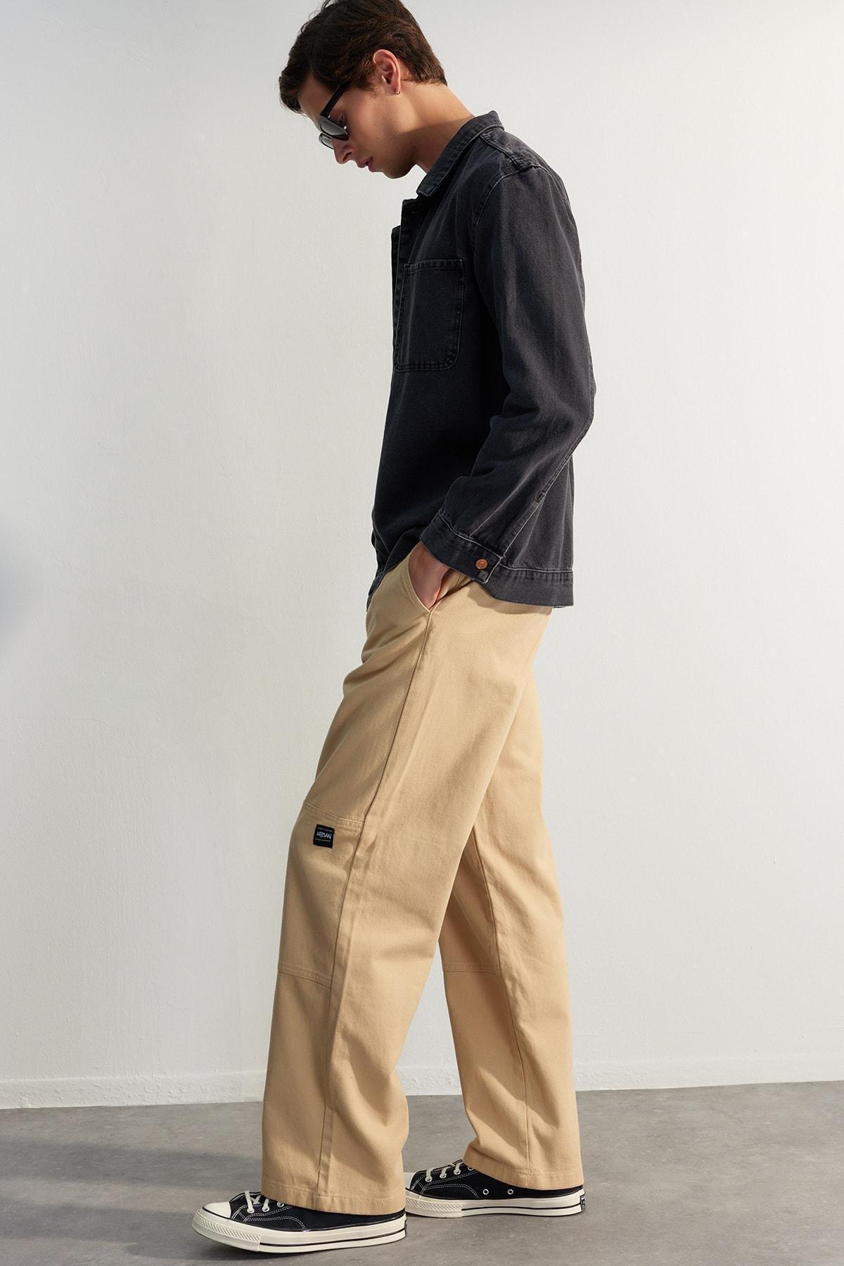 Beige Limited Edition Loose Fit Trousers, , large image number 1
