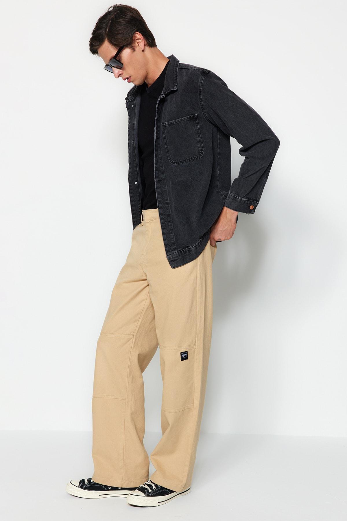 Beige Limited Edition Loose Fit Trousers, , large image number 3