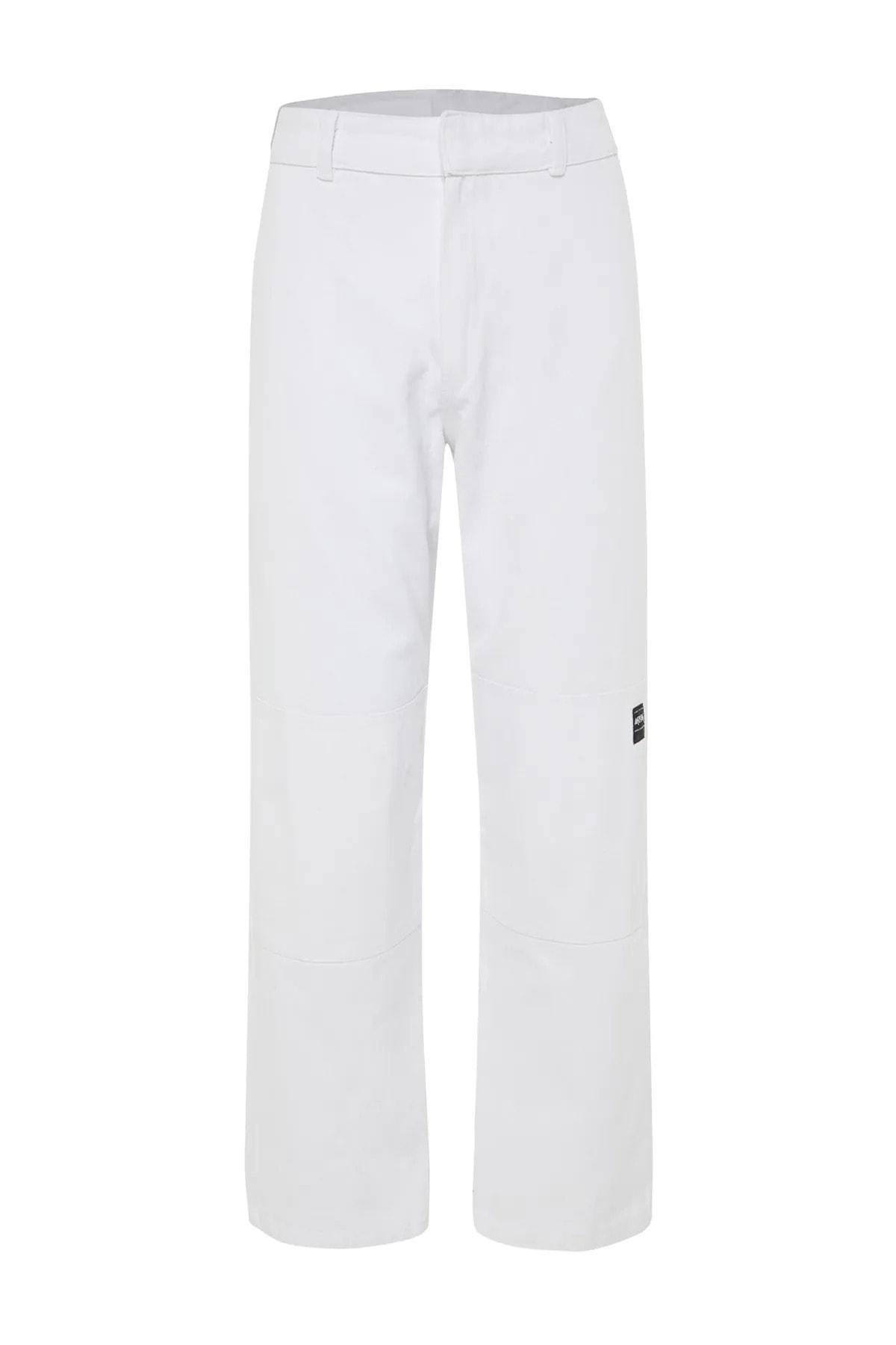 White Limited Edition Loose Fit Gabardine Trousers, , large image number 6