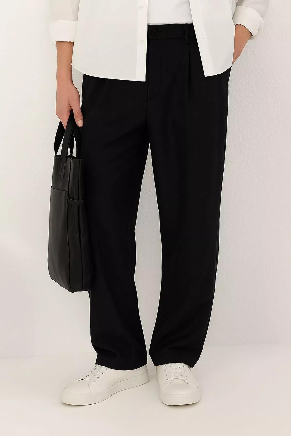 Black Wide Leg Pants, BLACK, large image number 1