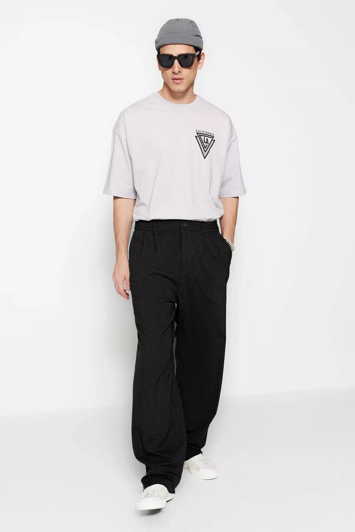 Black Wide Leg Pants, BLACK, large image number 2