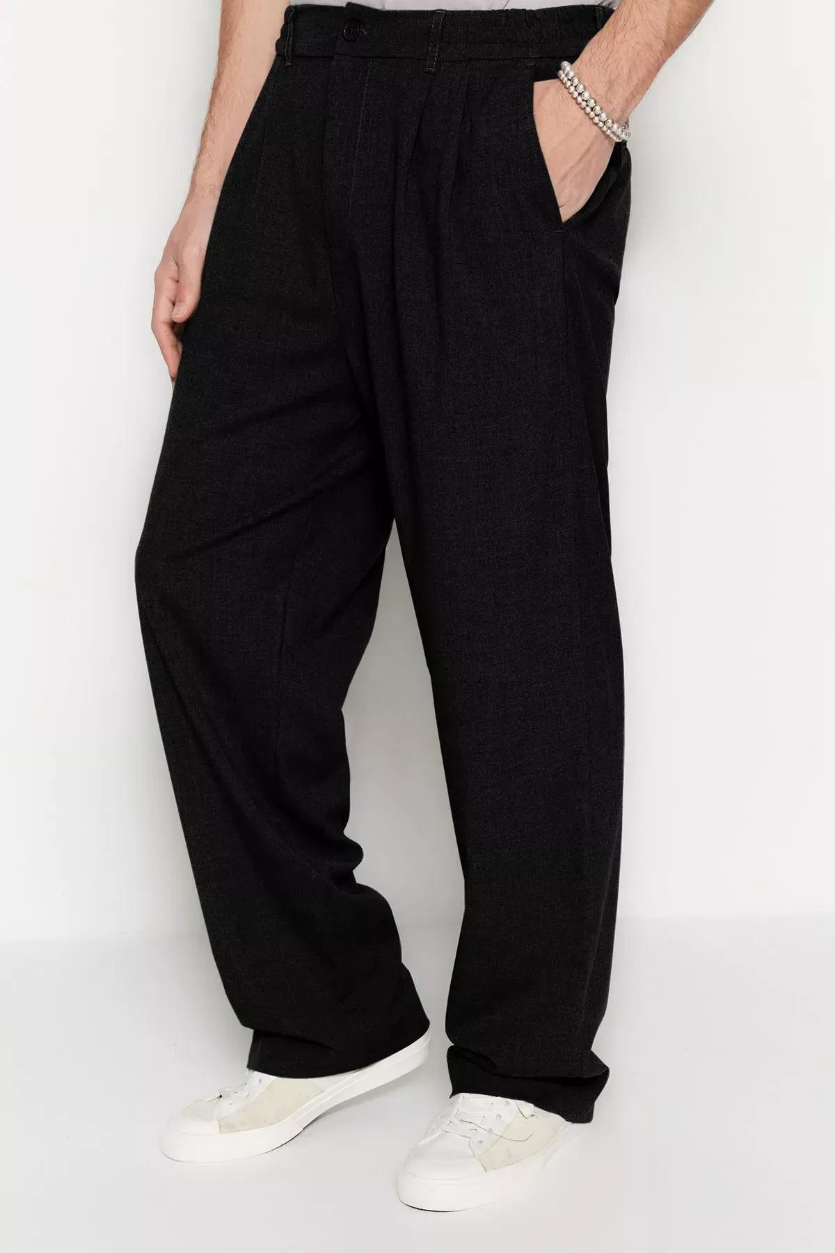 Black Wide Leg Pants, BLACK, large image number 5