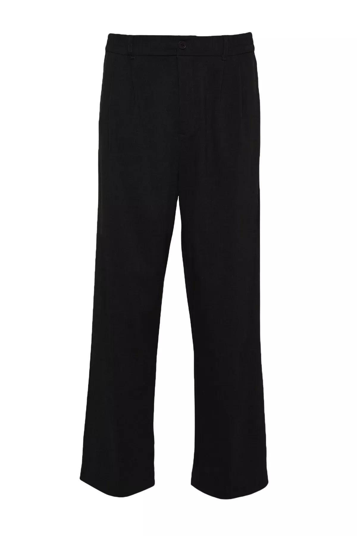 Black Wide Leg Pants, BLACK, large image number 6