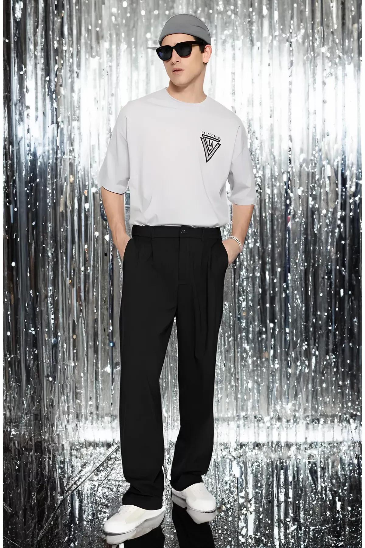 Black Wide Leg Pants, BLACK, large image number 9