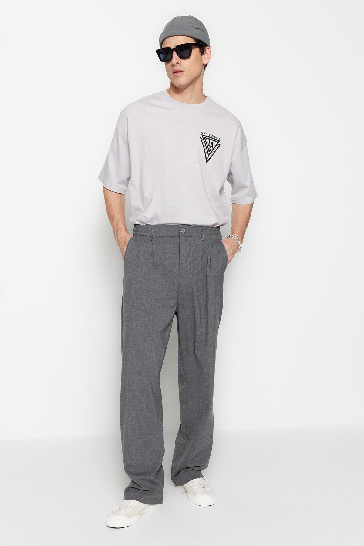 Grey Wide Leg Pants, , large image number 0