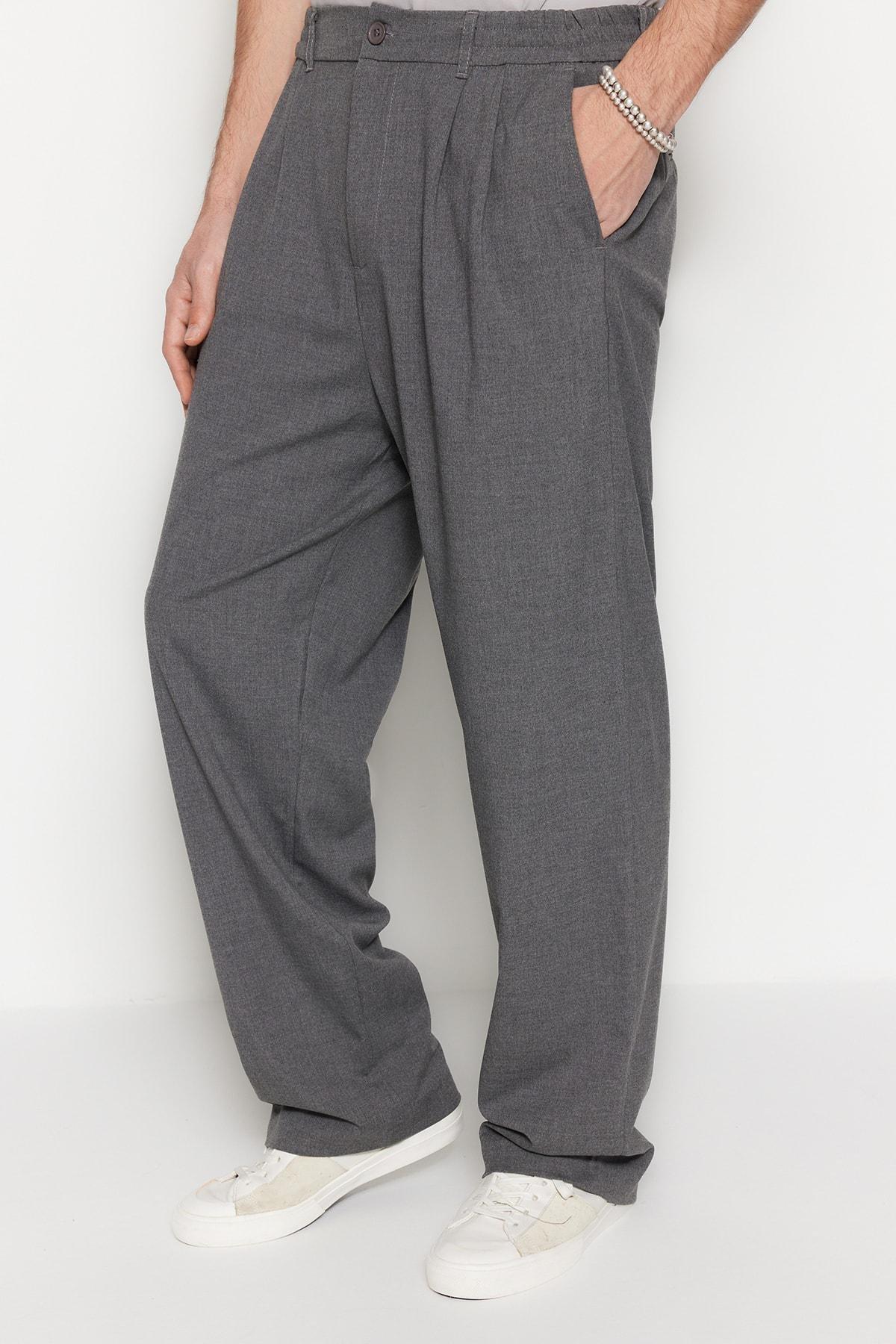 Trendyol - Gray Wide Leg Pants