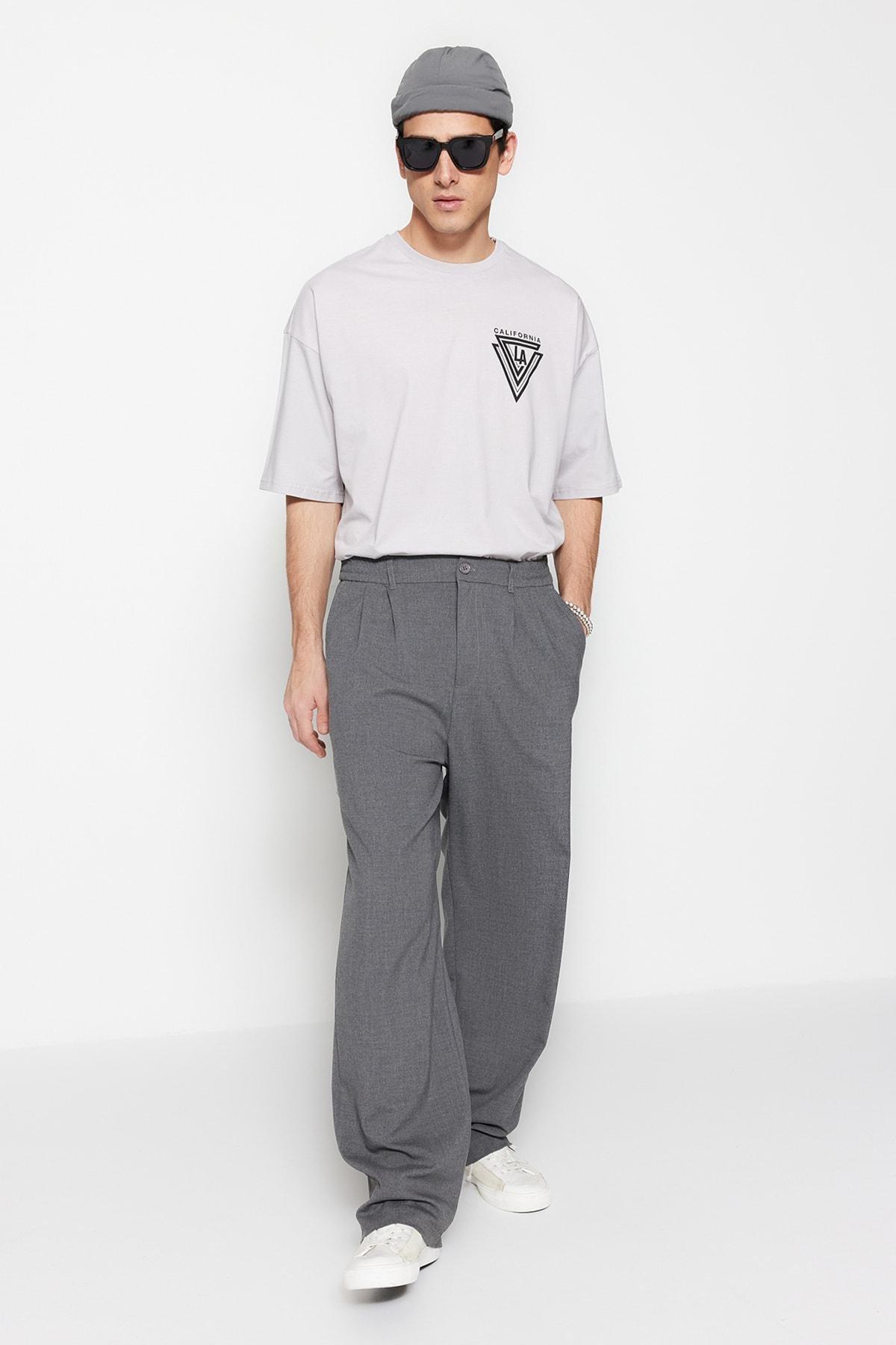 Grey Wide Leg Pants, , large image number 2