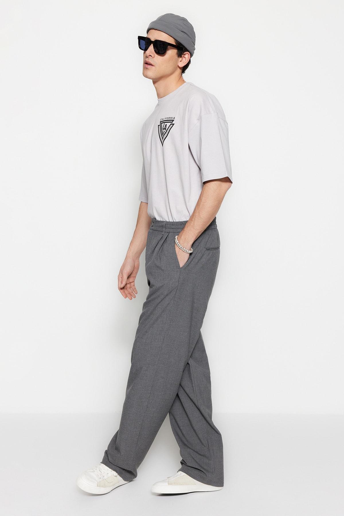 Grey Wide Leg Pants, , large image number 3