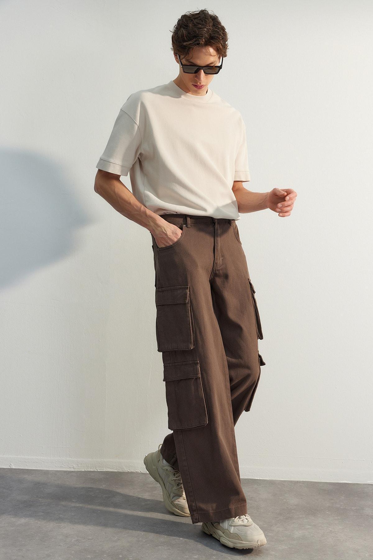 Brown Wide Leg Pants, , large image number 0