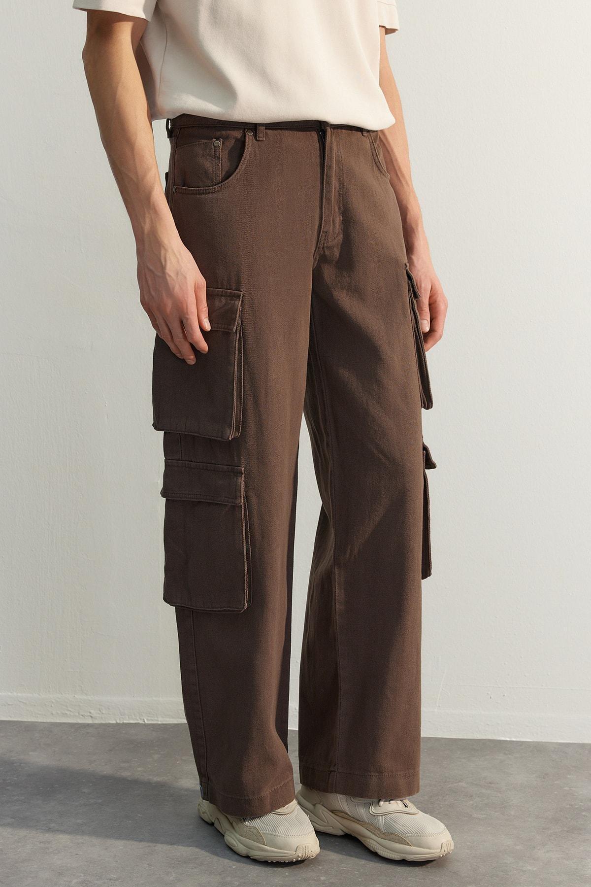 Brown Wide Leg Pants, , large image number 1