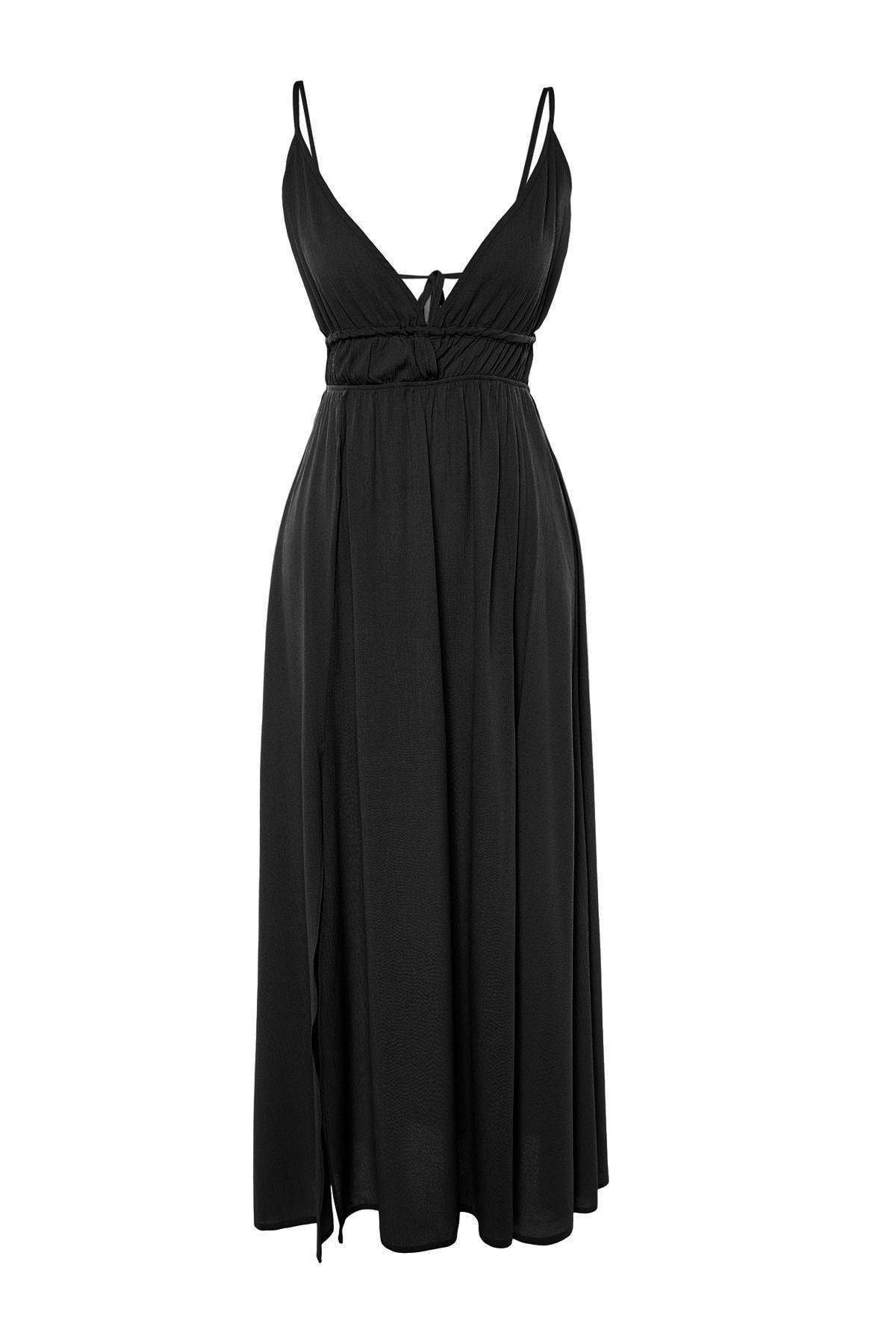 Black V-Neck Dress, , large image number 5