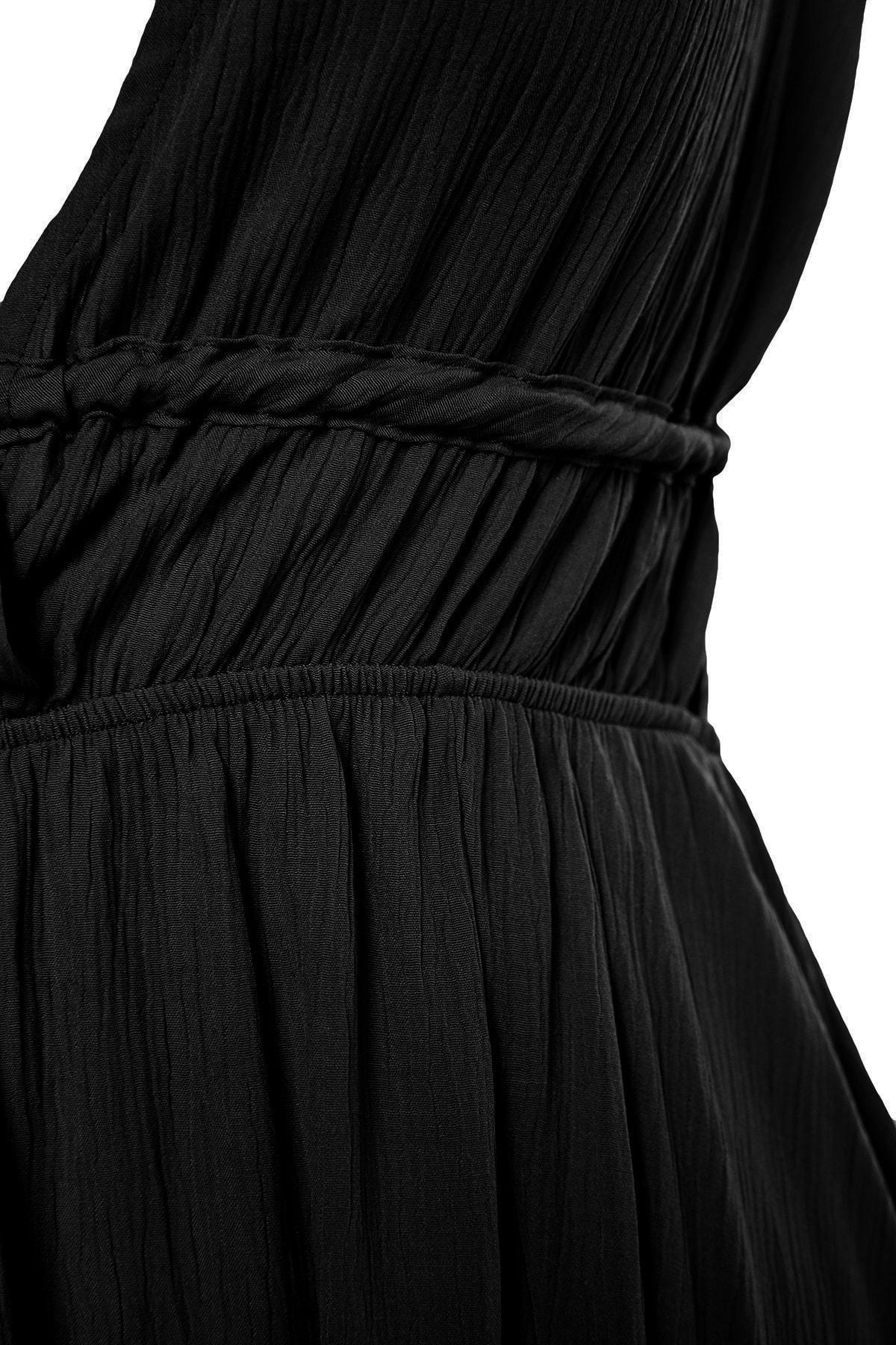 Black V-Neck Dress, , large image number 6