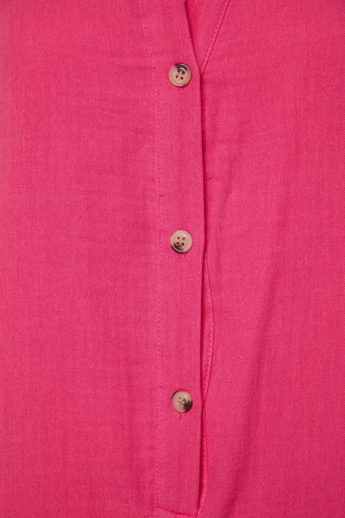 Pink Wide Fit Muslin Cotton Jumpsuit, , large image number 5