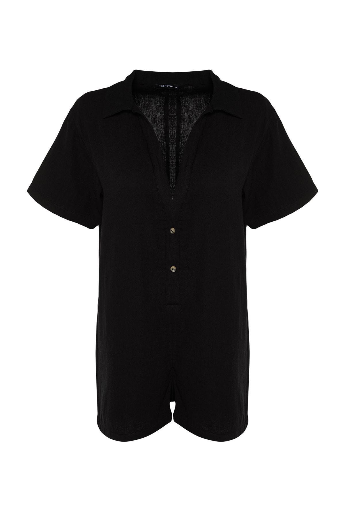 Trendyol - Black Oversize Woven Playsuit