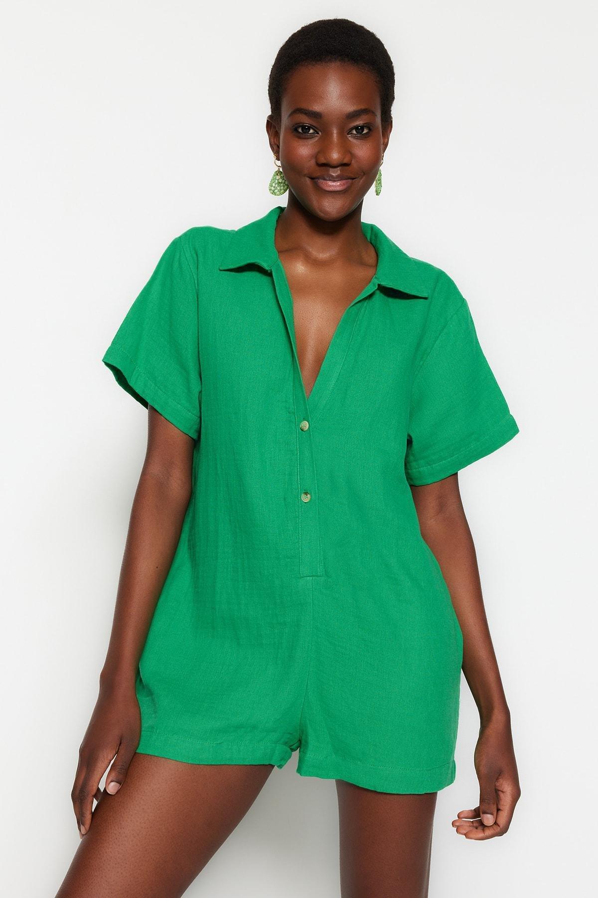 Green Relaxed Jumpsuit, , large image number 2