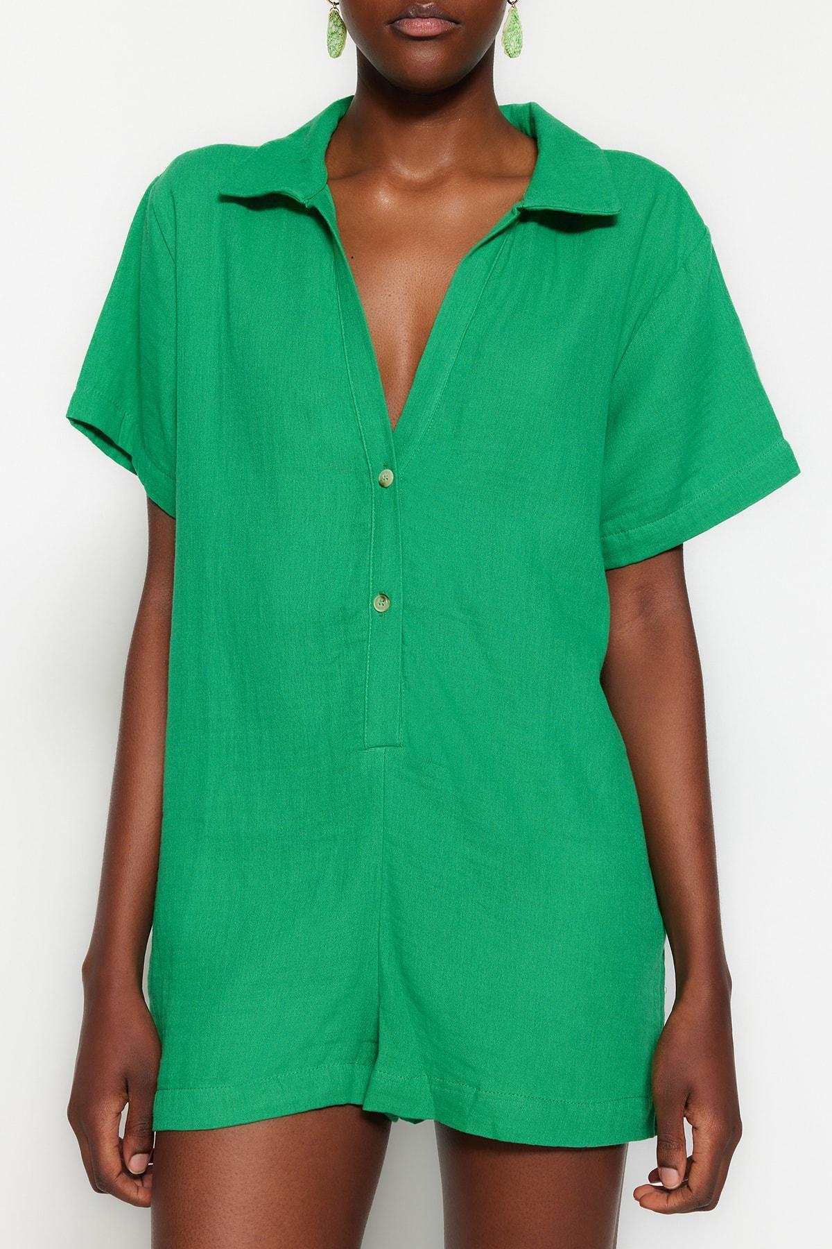 Green Relaxed Jumpsuit, , large image number 3