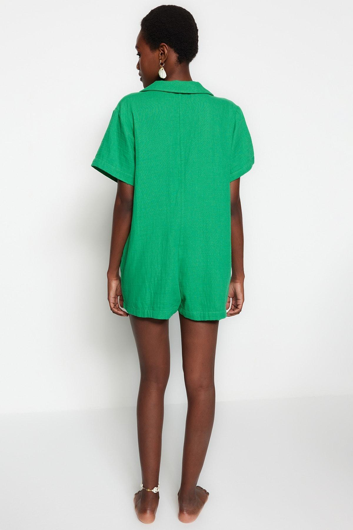 Green Relaxed Jumpsuit, , large image number 4