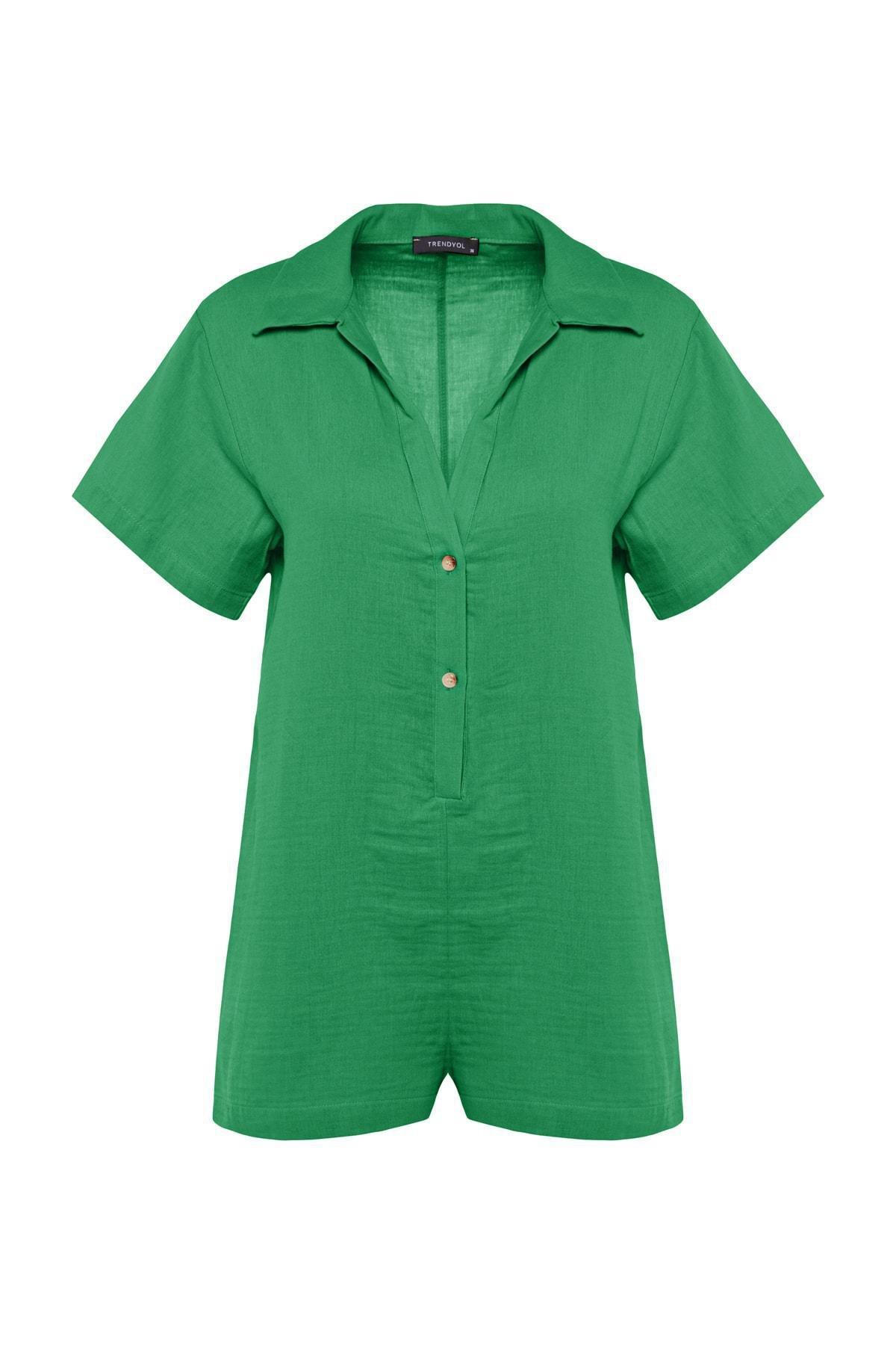 Green Relaxed Jumpsuit, , large image number 5
