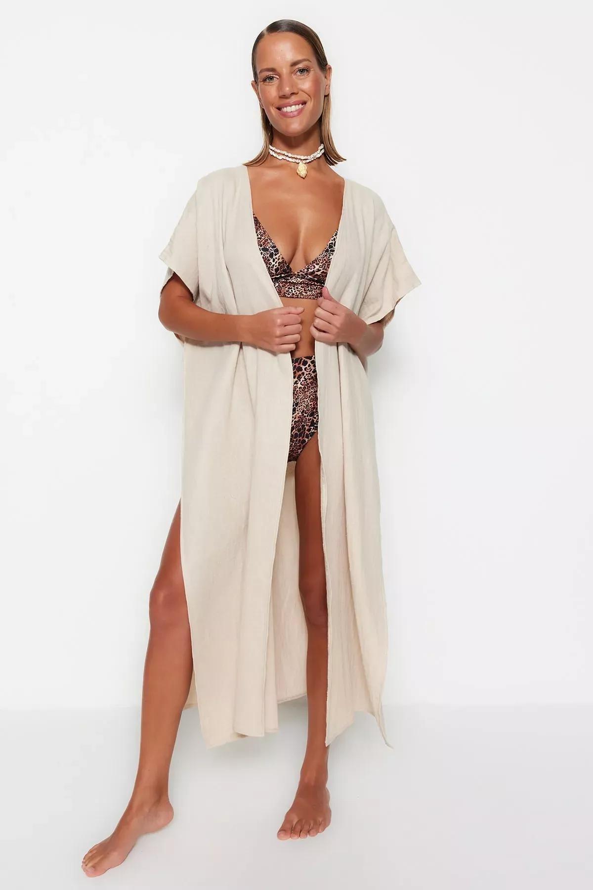 Beige Women Kimono, Beige, medium