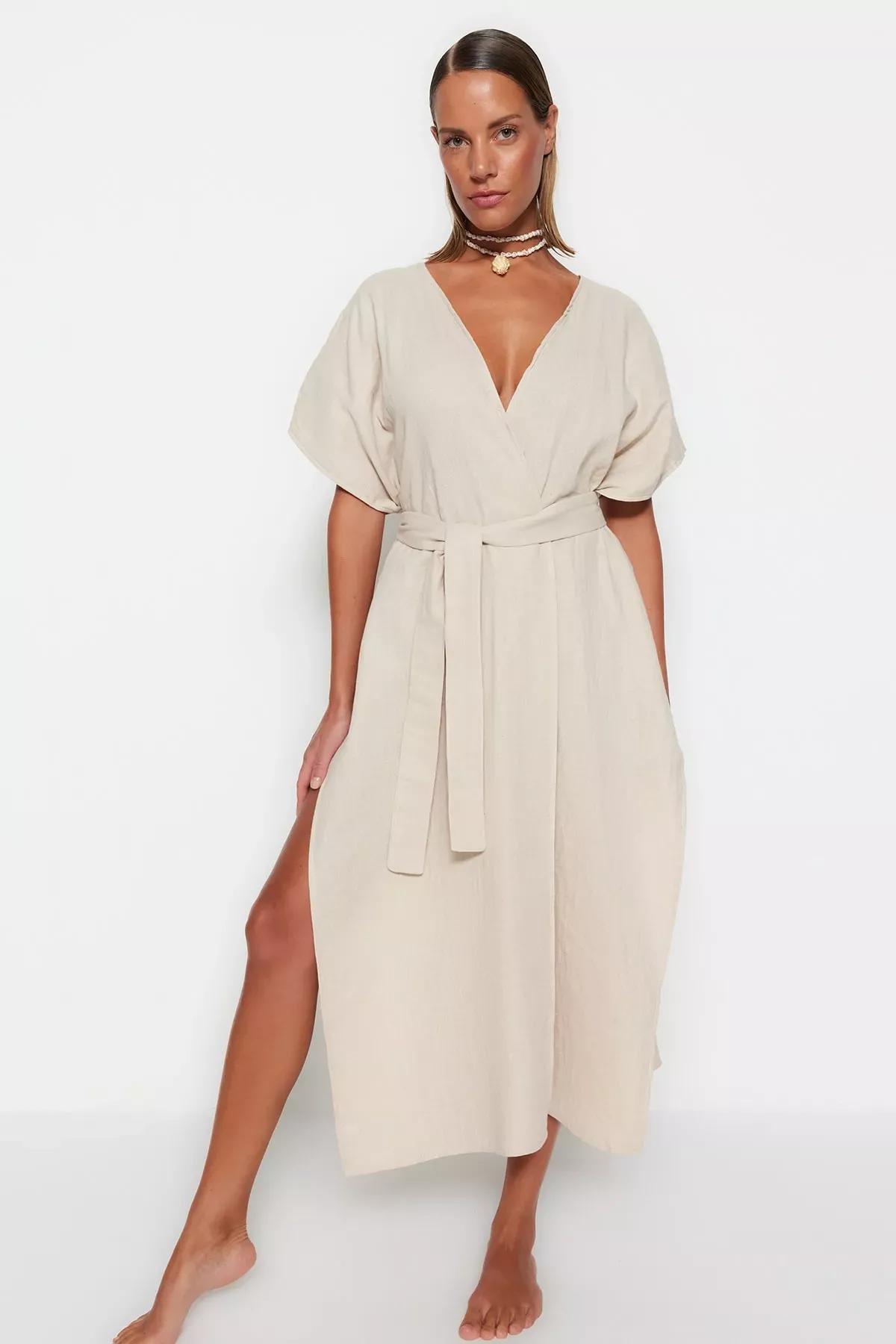 Beige Women Kimono, Beige, medium