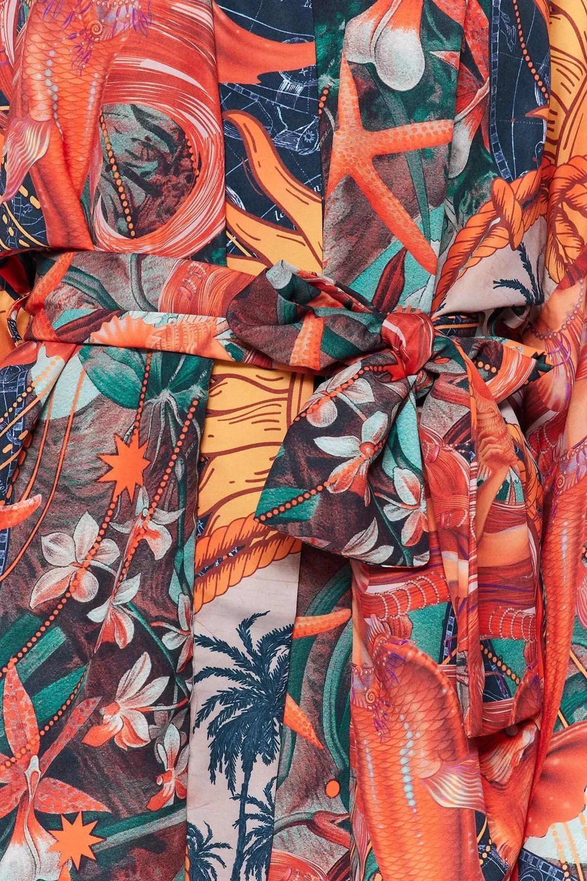Ethnic Print Kimono, Multicolor, large image number 3