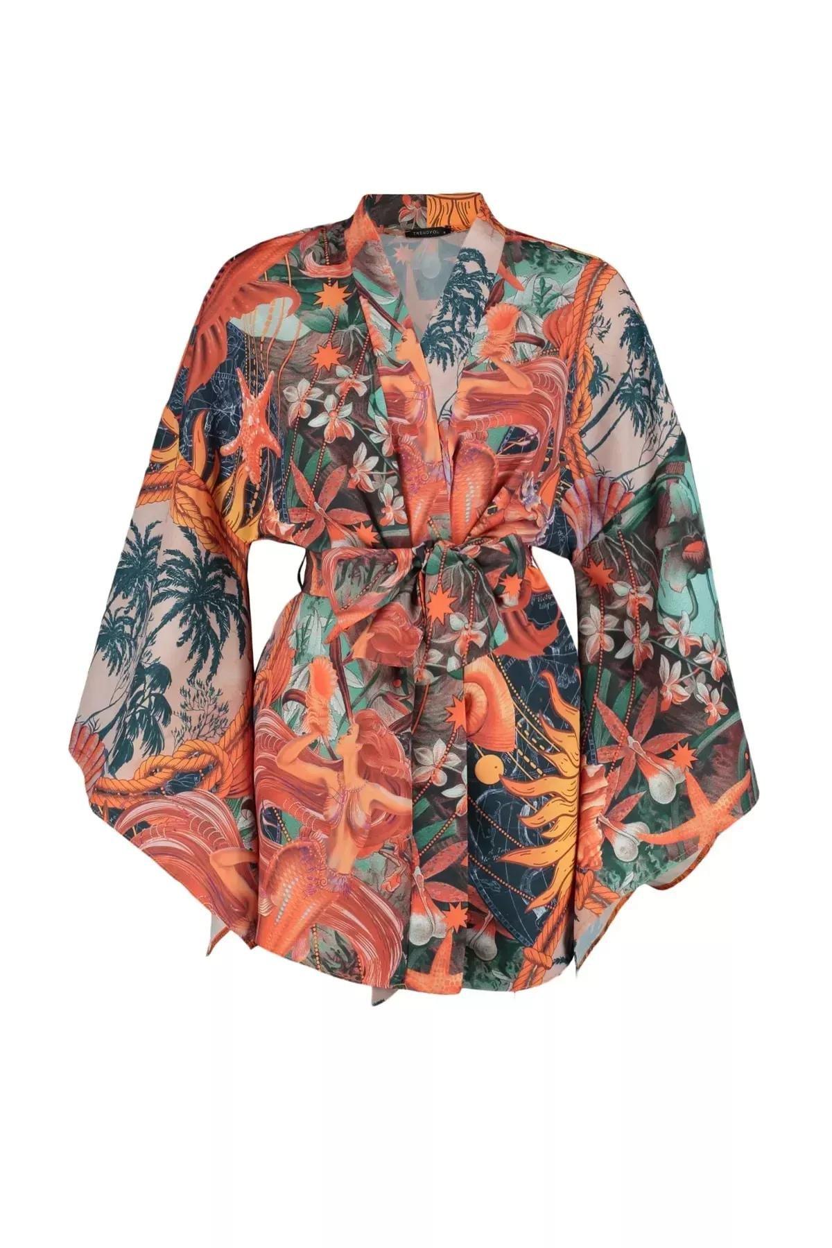 Ethnic Print Kimono, Multicolor, large image number 6
