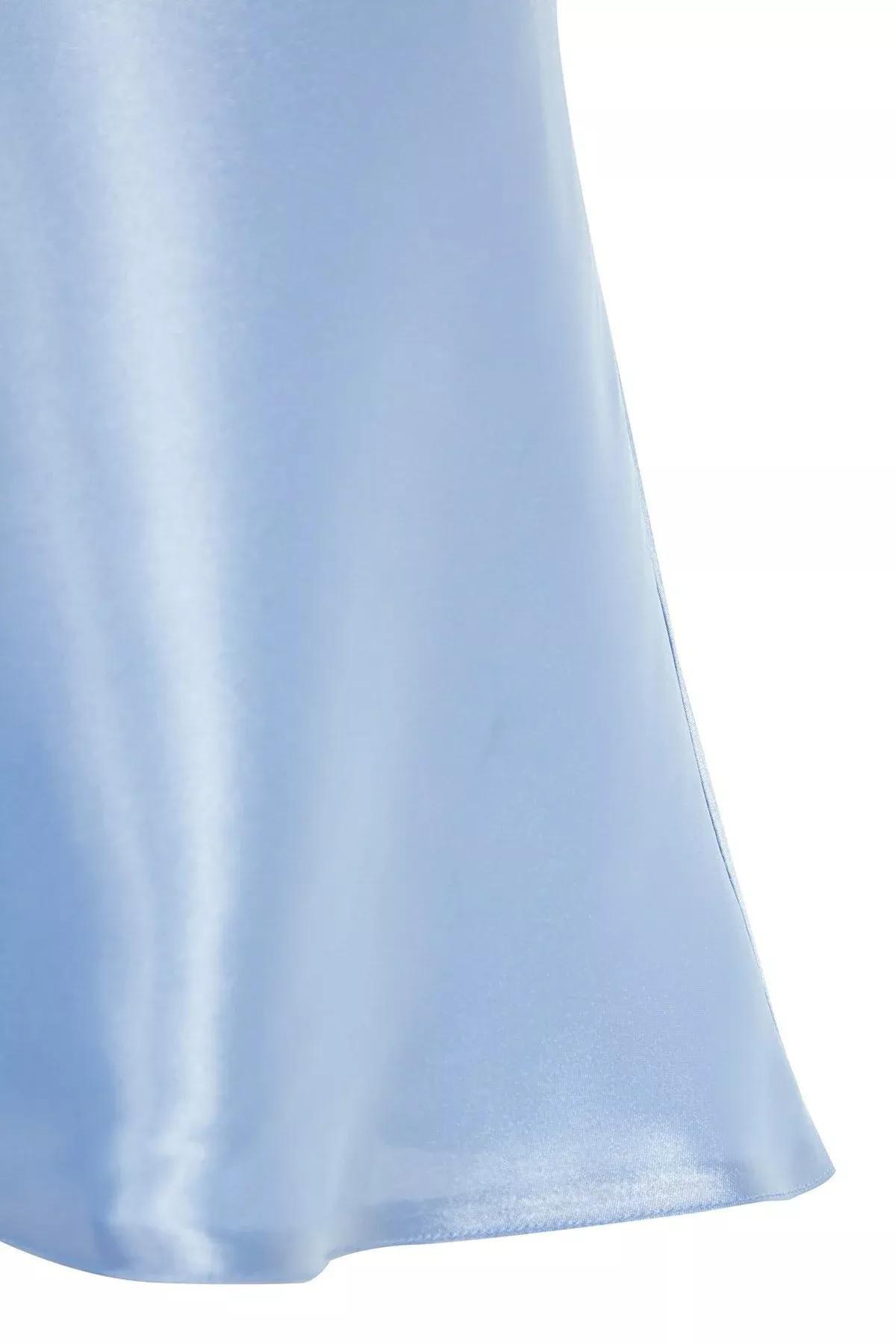 قميص نوم بفتحة رقبة متدلية، أزرق, Blue, large image number 6