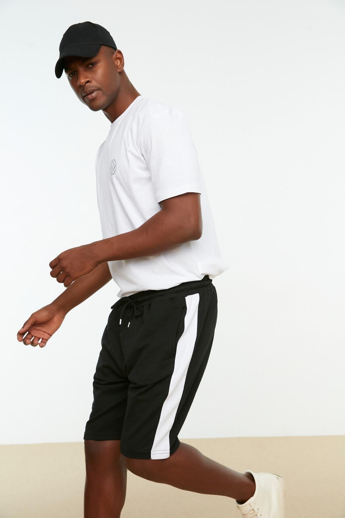 Black Normal Waist Shorts, , large image number 0