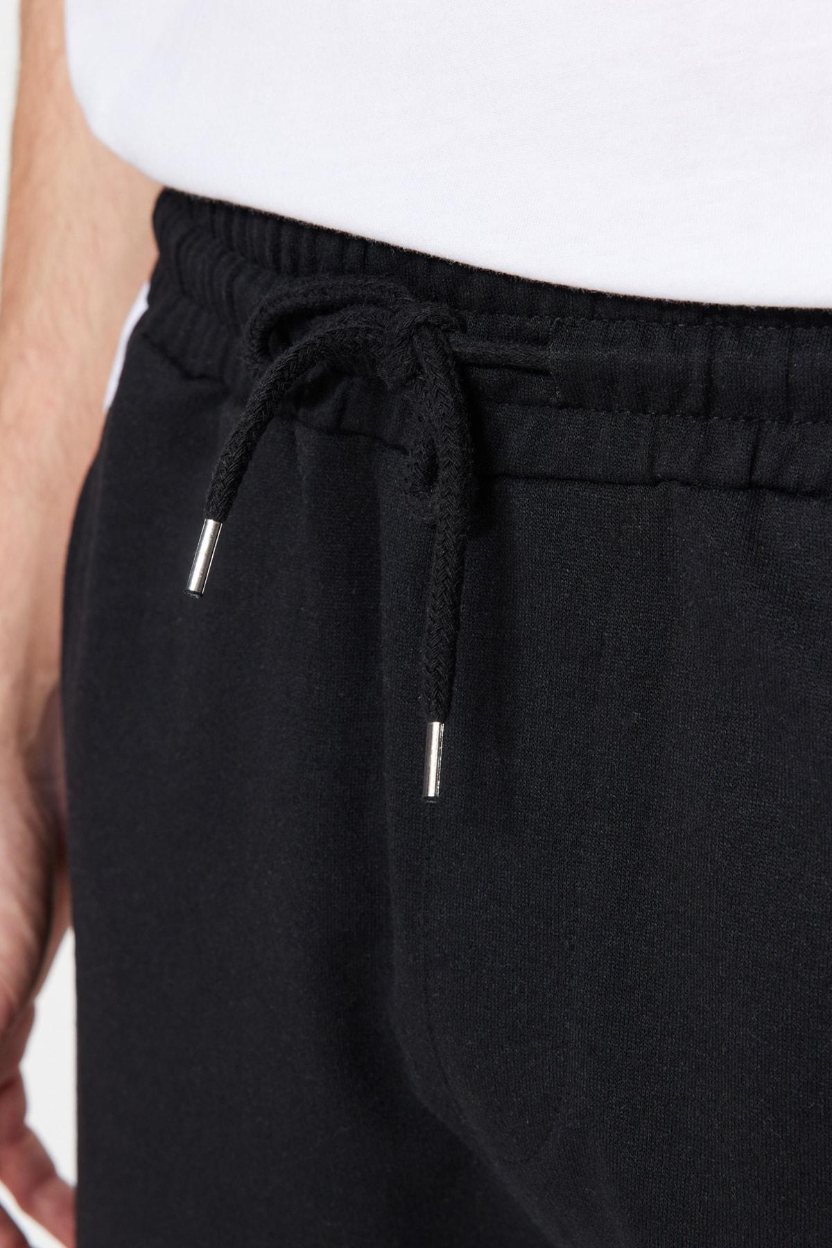 Black Normal Waist Shorts, Black, large image number 5