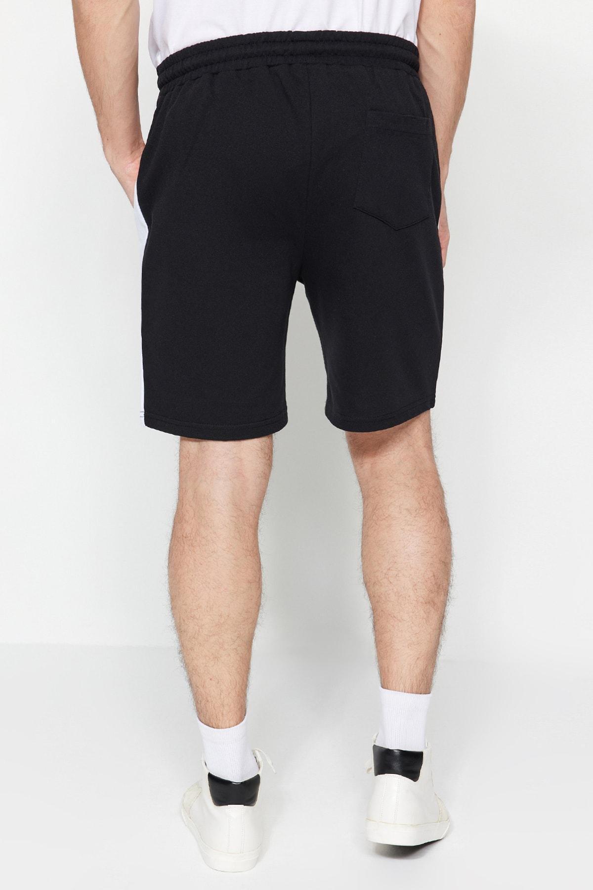 Black Normal Waist Shorts, Black, large image number 6
