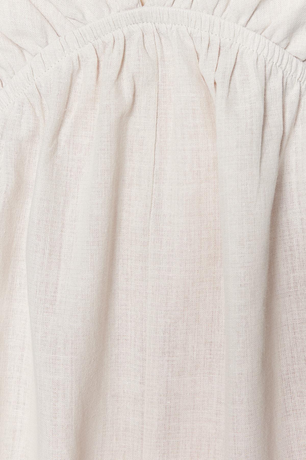 Beige V-Neck Jumpsuit, , large image number 4