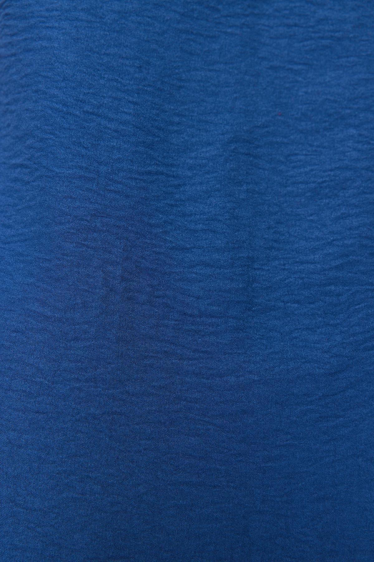 Blue Straight Cut Slit Maxi Woven Dress, , large image number 3