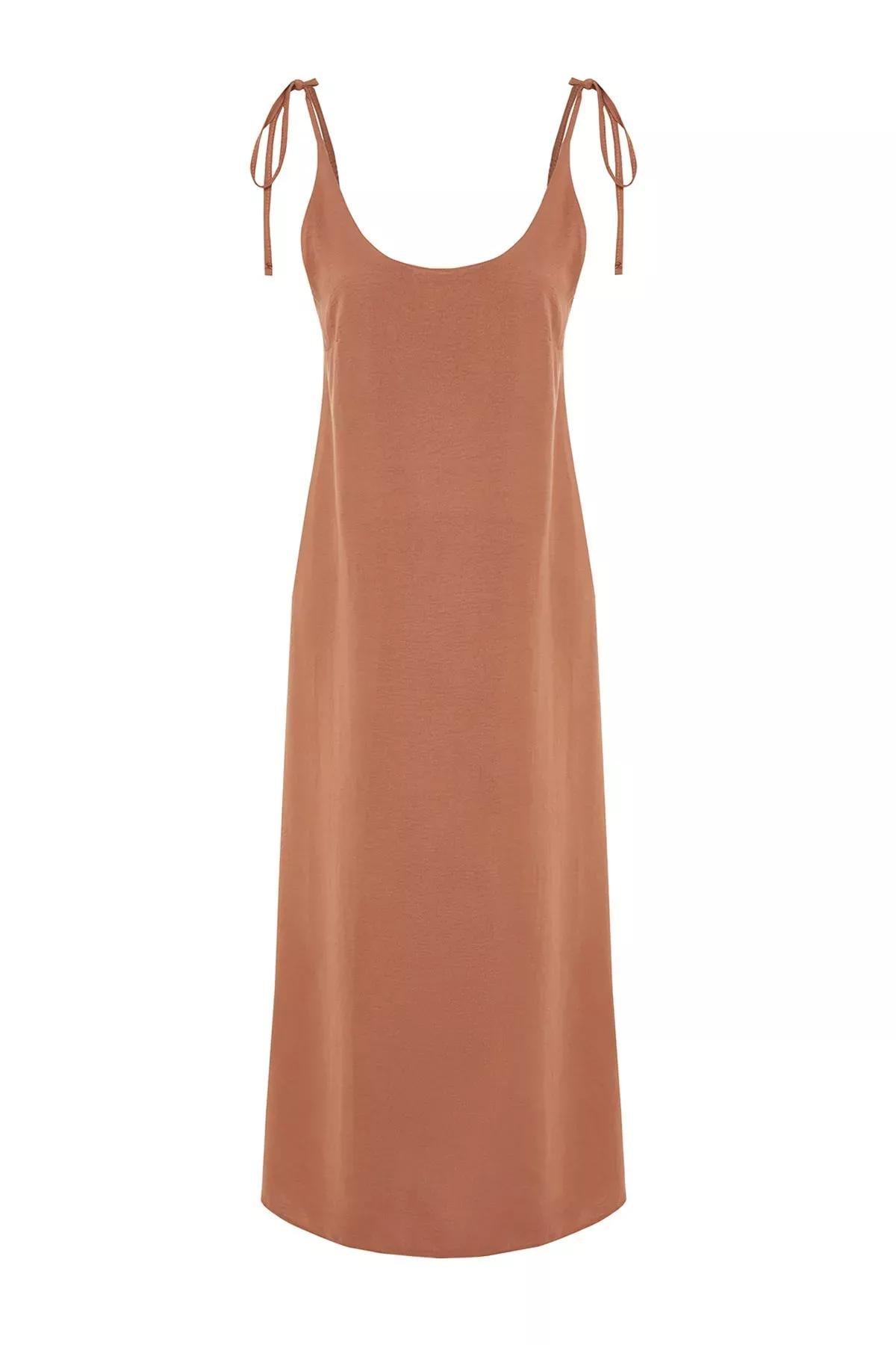 Brown Shift Dress, Brown, large image number 5