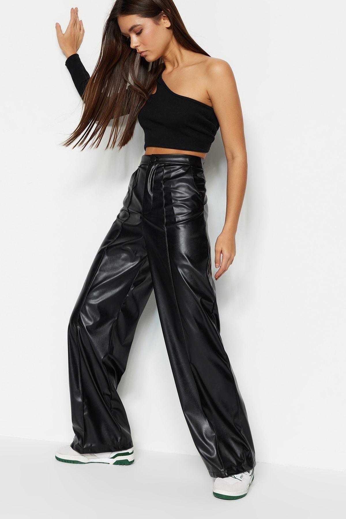 Black Wide Leg Pants, , large image number 2