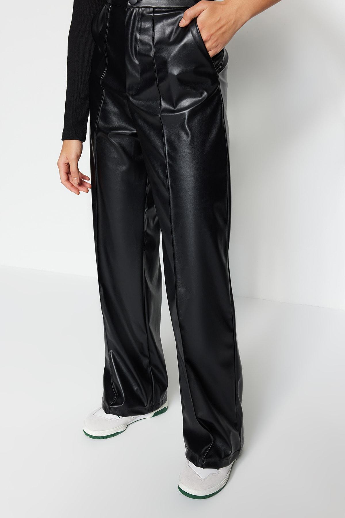 Black Wide Leg Pants, , large image number 3