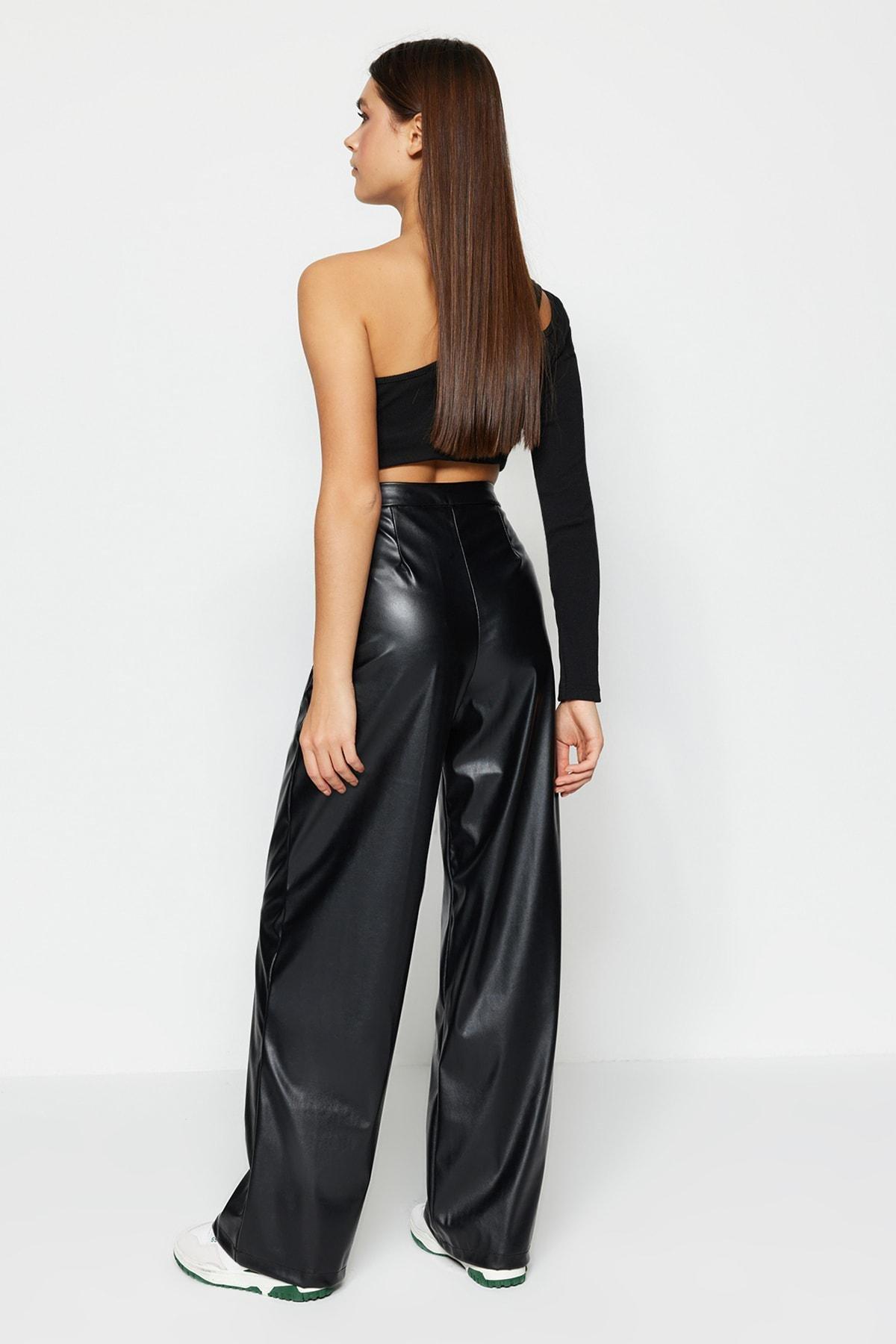 Black Wide Leg Pants, , large image number 4