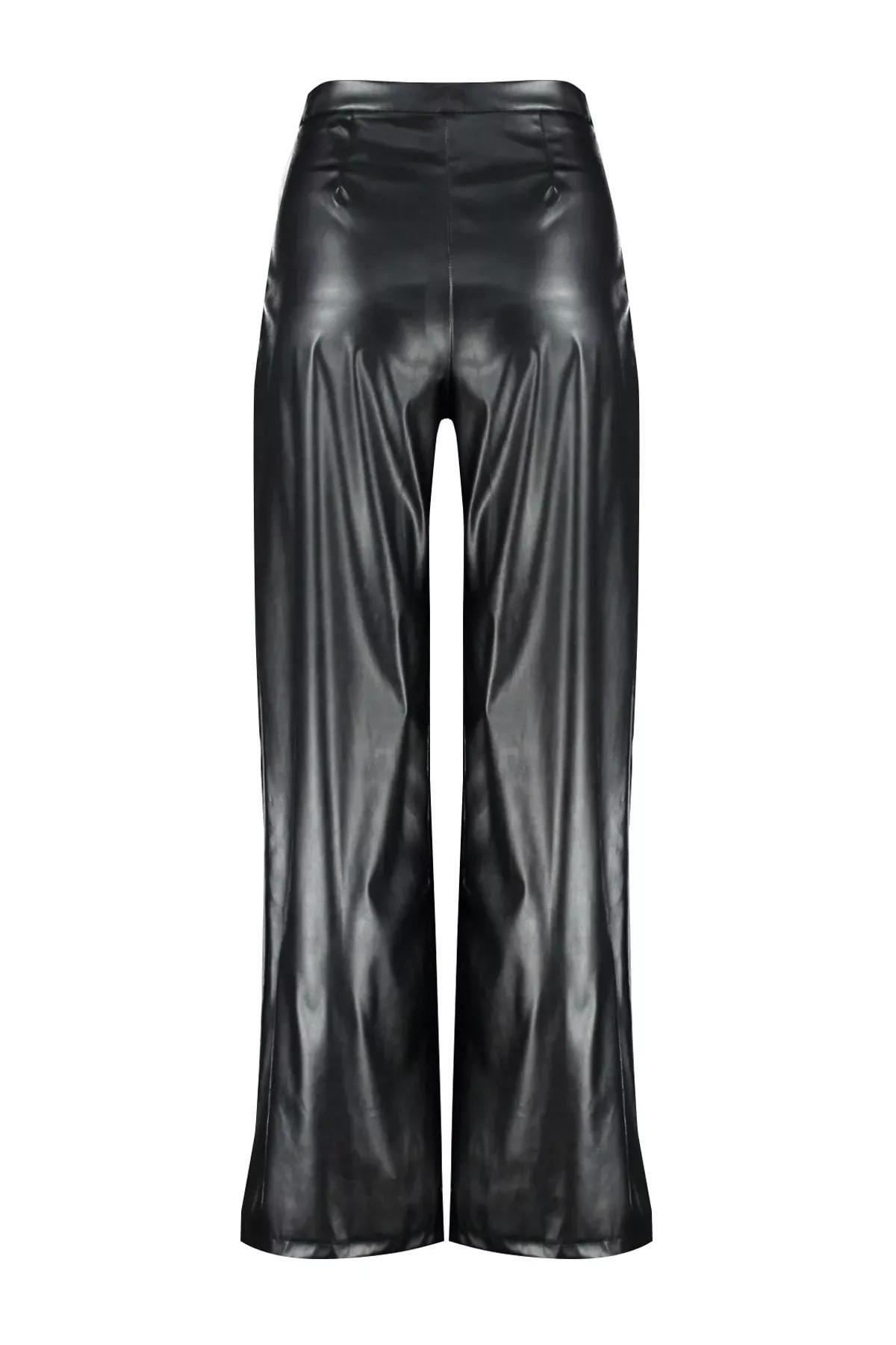 Black Wide Leg Pants, Black, large image number 6