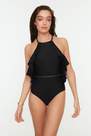 Trendyol - Black Ruffle Swimsuit