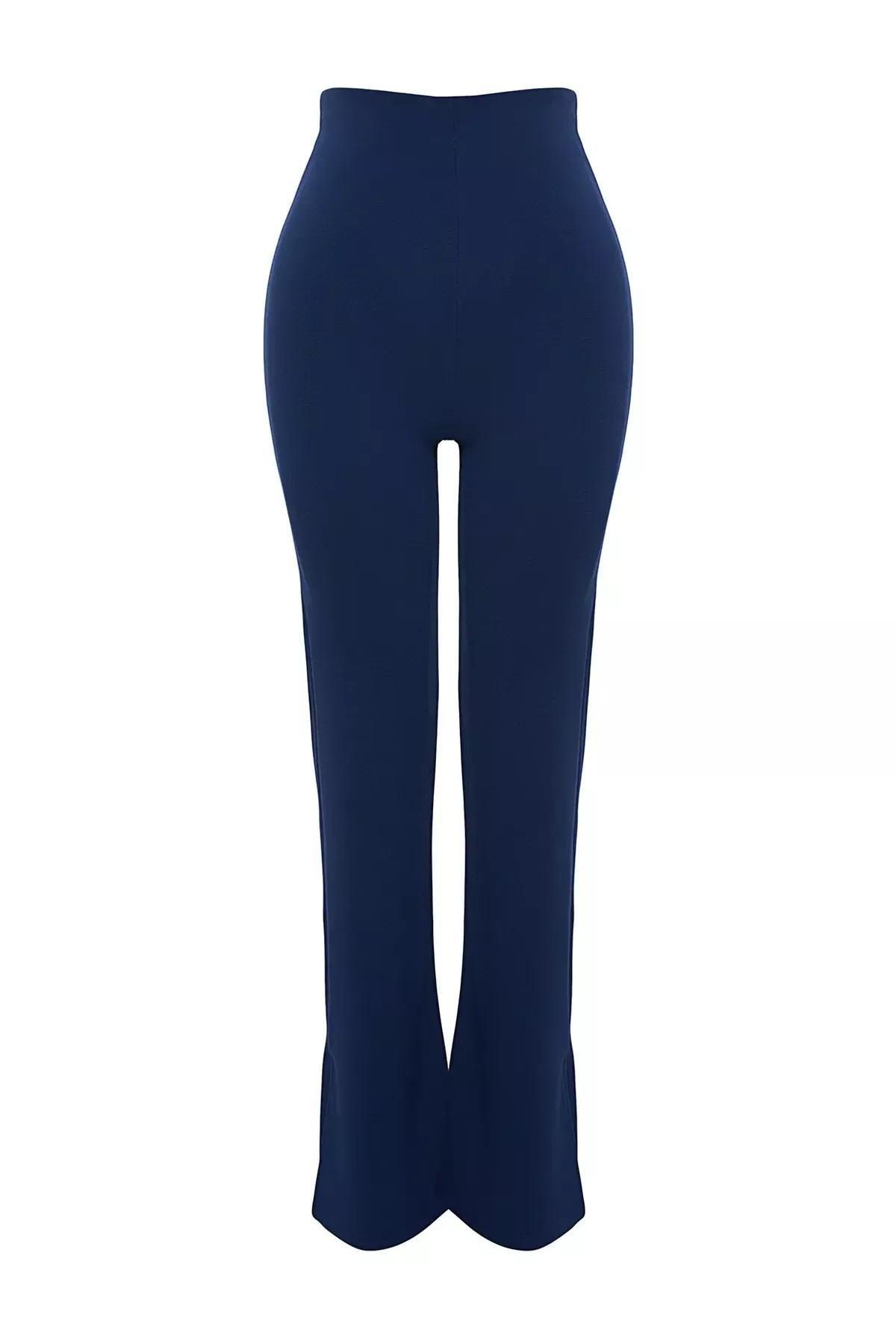 Purple flare High-Waist Trousers, Indigo, large image number 4