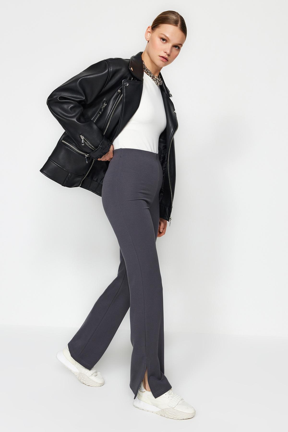 Grey Wide Leg Pants, , large image number 1