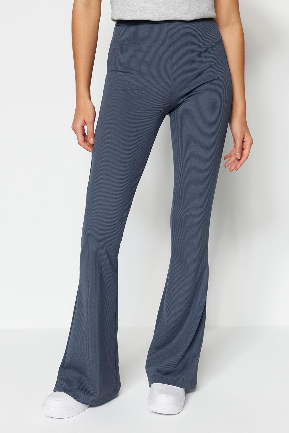 Gray High Waist Wide Leg Pants, , large image number 2
