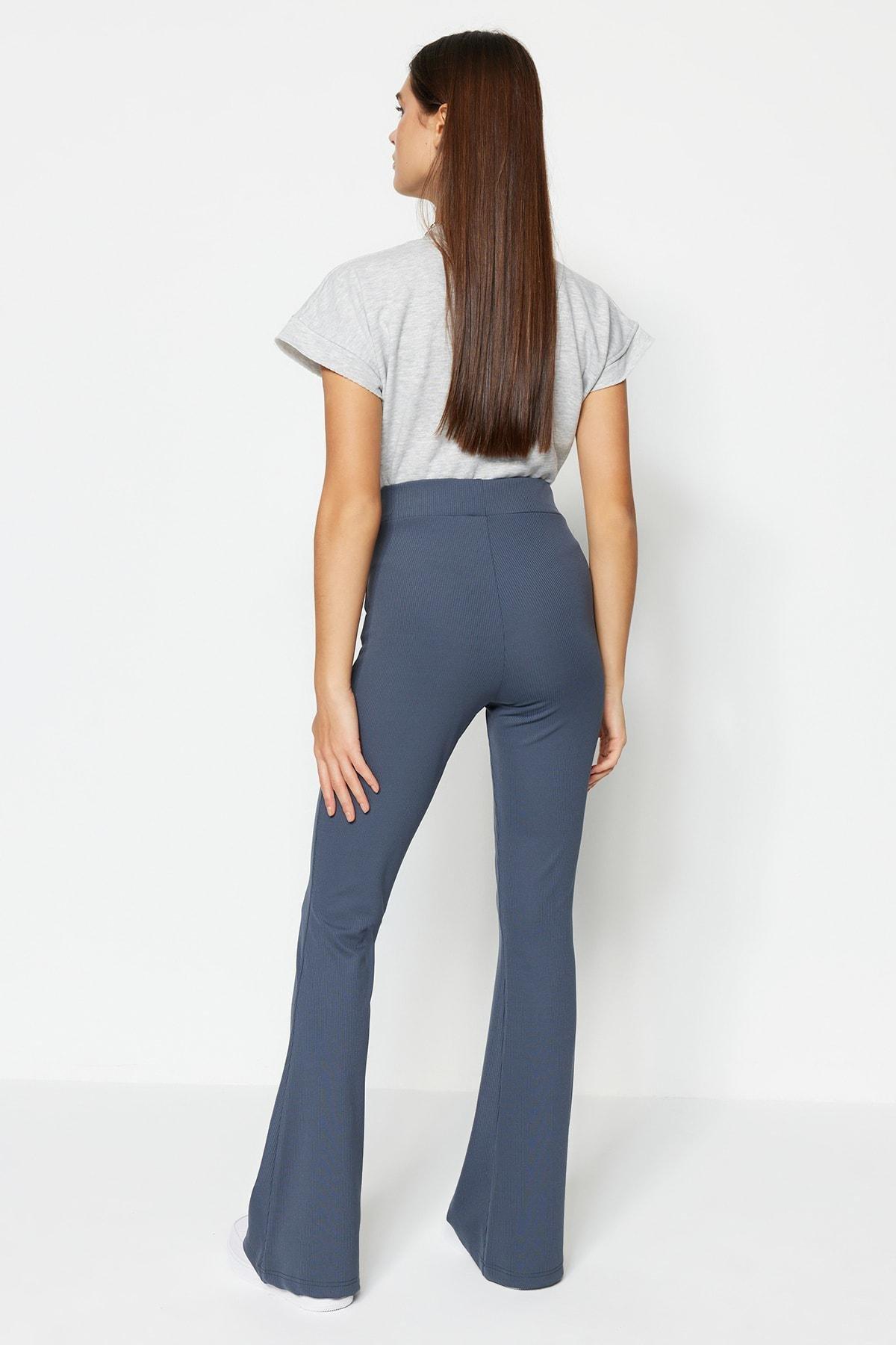 Gray High Waist Wide Leg Pants, , large image number 4