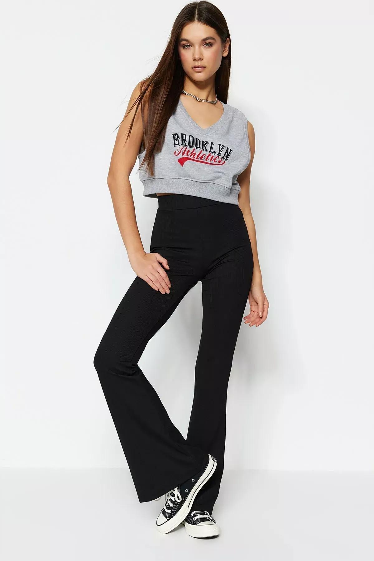 Black High Waist Wide Leg Pants, , medium