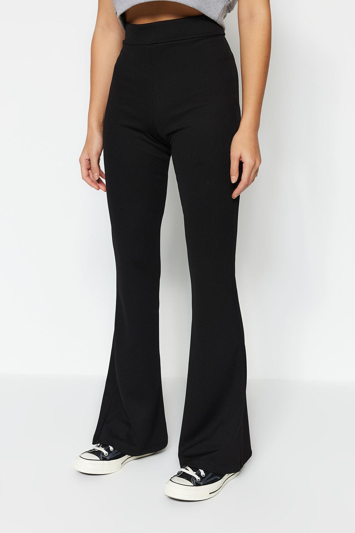 Black High Waist Wide Leg Pants, , large image number 3
