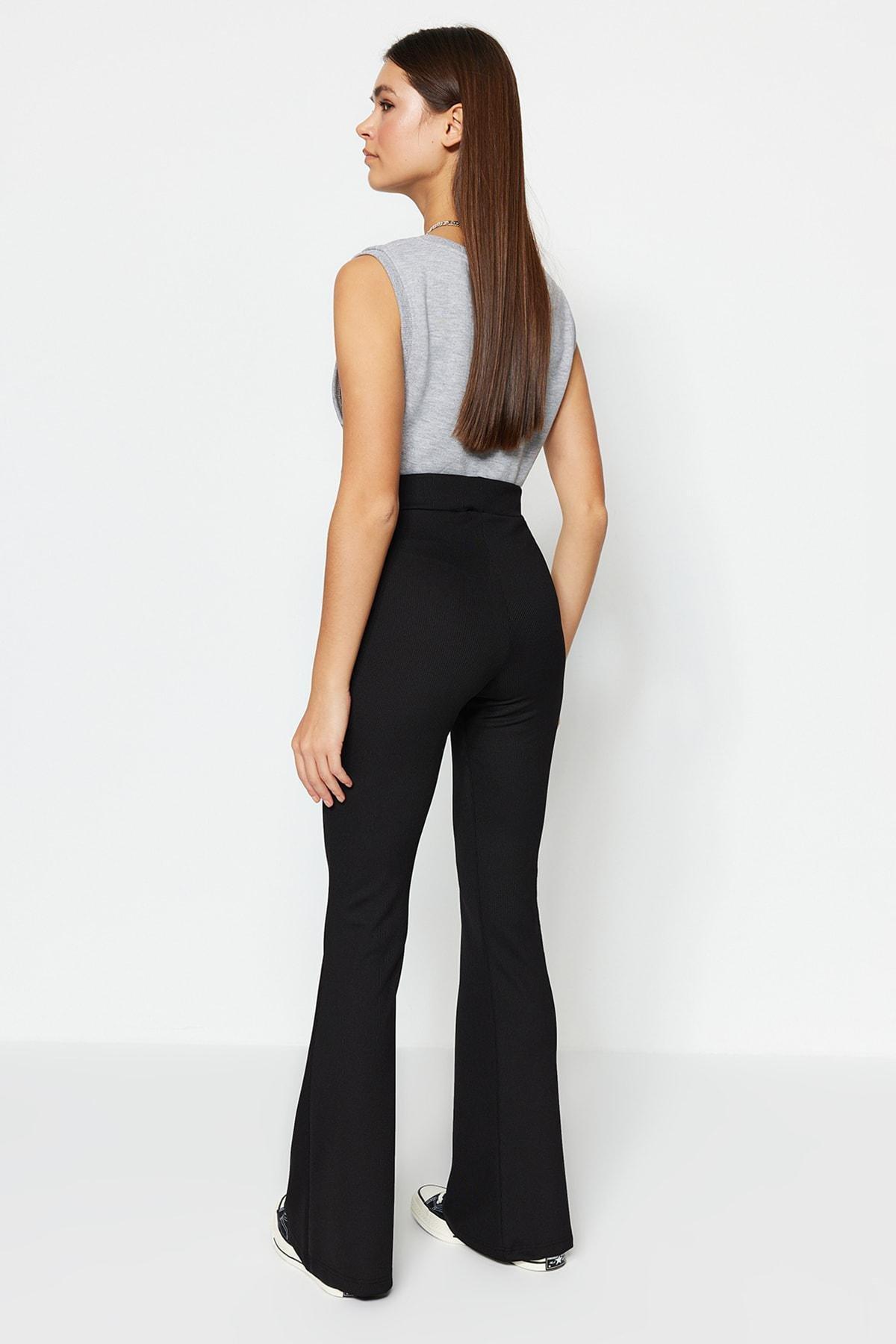 Black High Waist Wide Leg Pants, , large image number 4