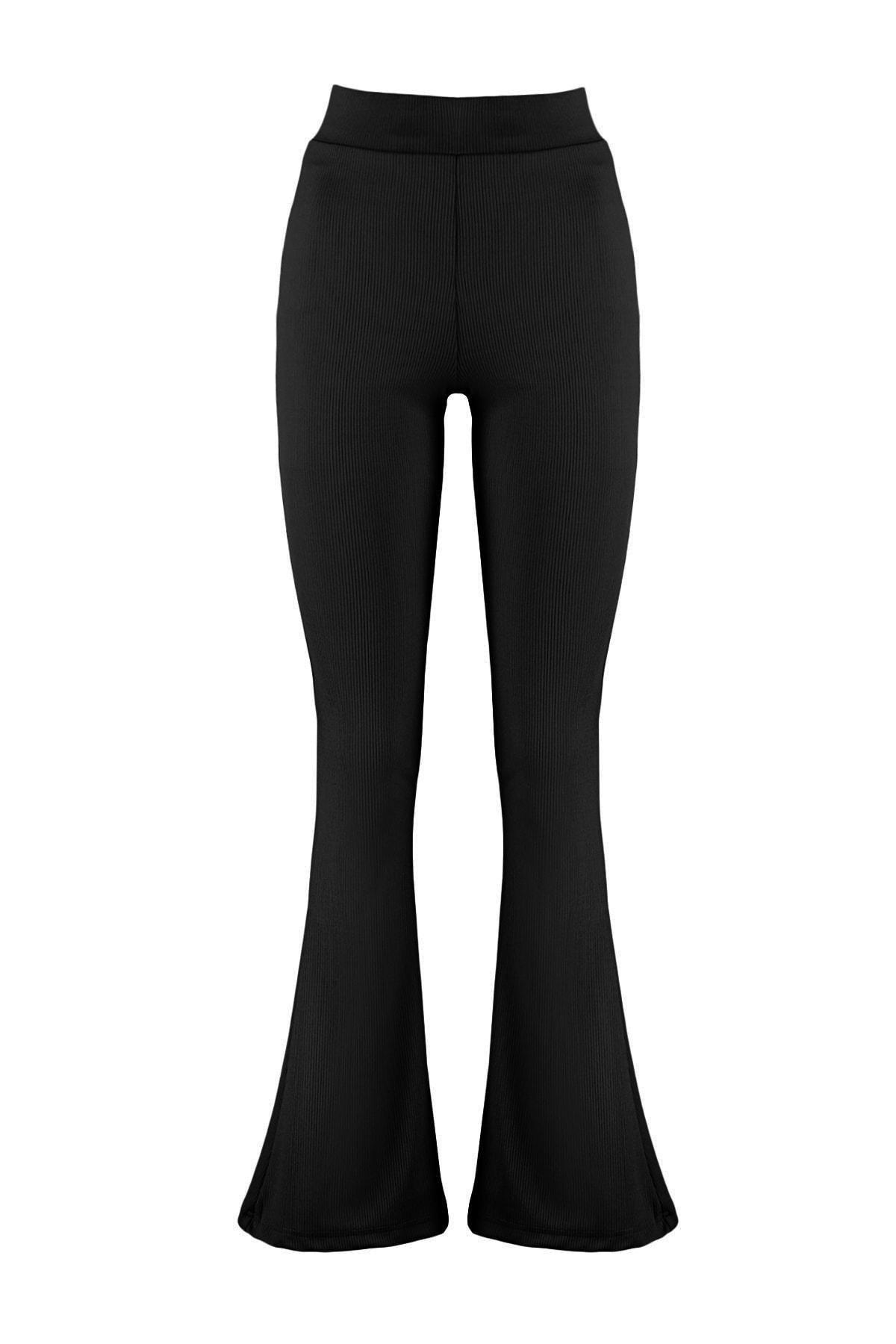 Black High Waist Wide Leg Pants, , large image number 5