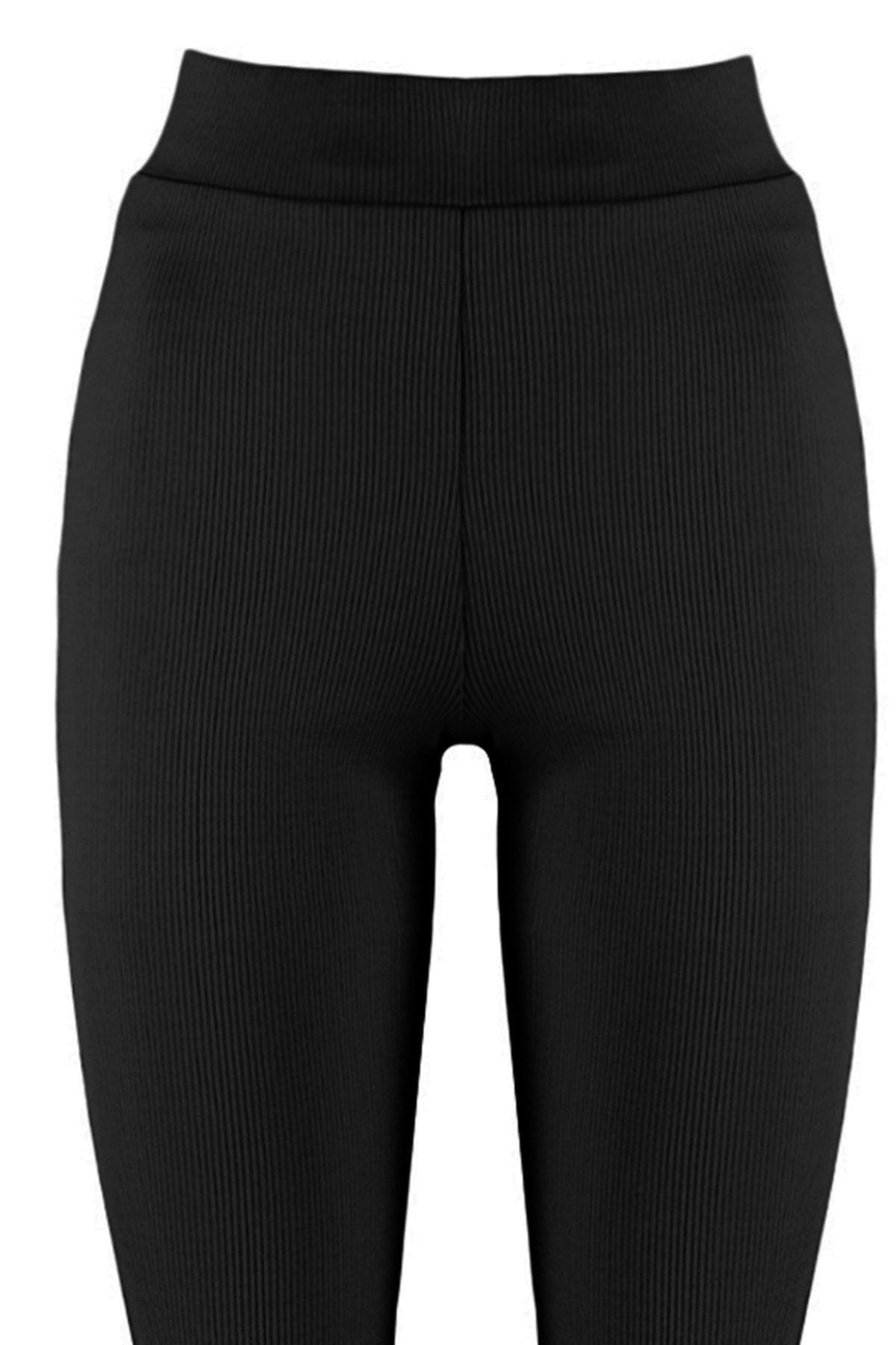 Black High Waist Wide Leg Pants, , large image number 6