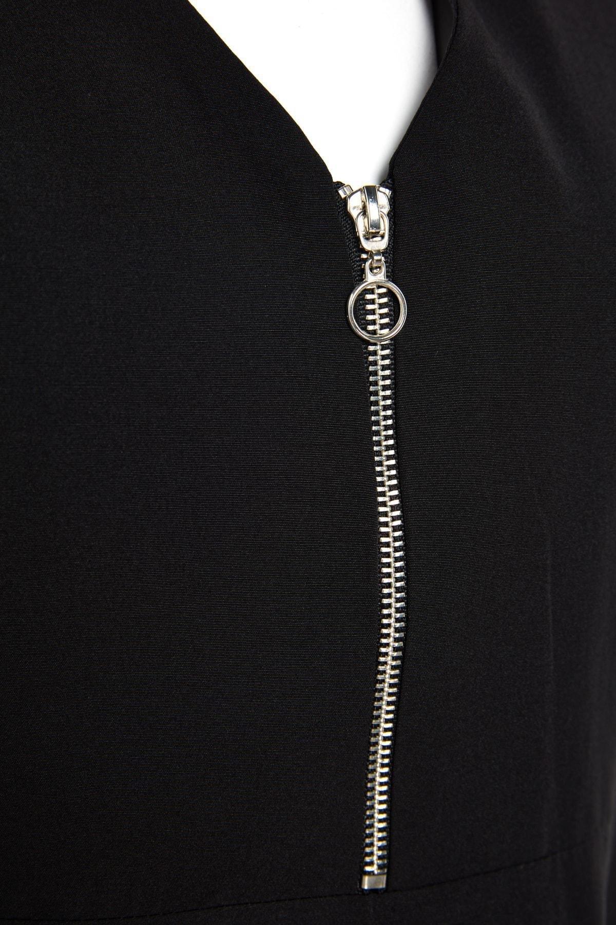 Black Skater Plus Size Dress, , large image number 4