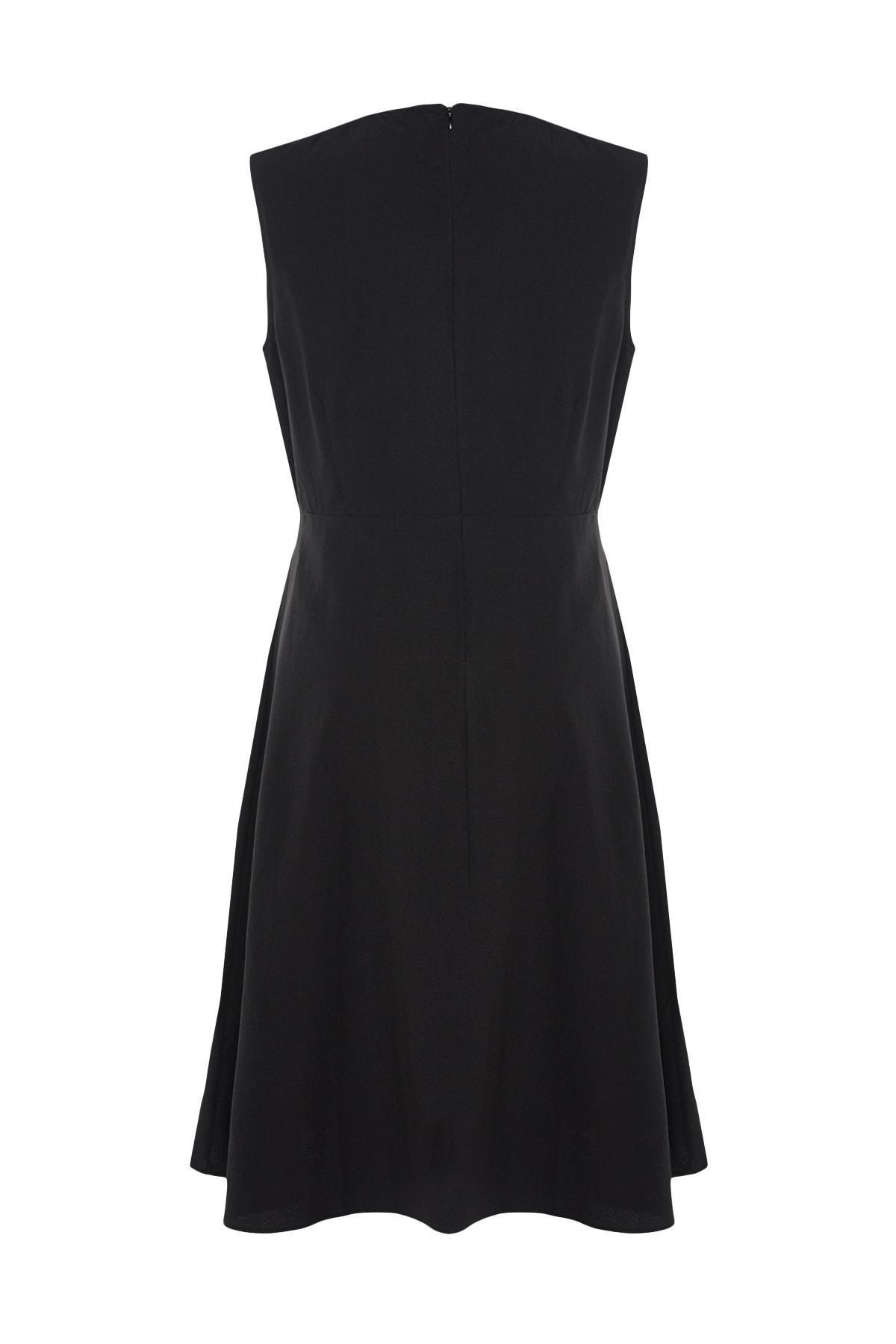 Black Skater Plus Size Dress, , large image number 5