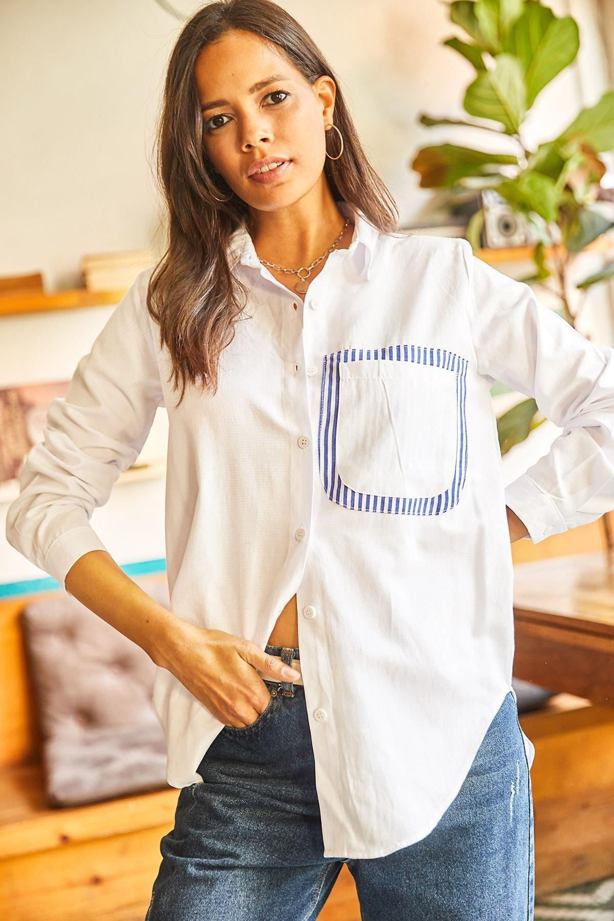 Blue Oversize Shirt, , large image number 2